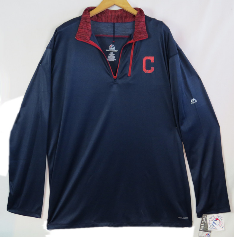 Majestic Cleveland Indians/Guardians Coolbase Quarter Zip Size 3XL Tall gallery