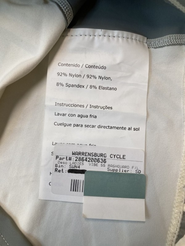 BRP 2864200636 Ladies SeaDoo Vibe SS Rashguard LARGE white/gray New Genuine gallery
