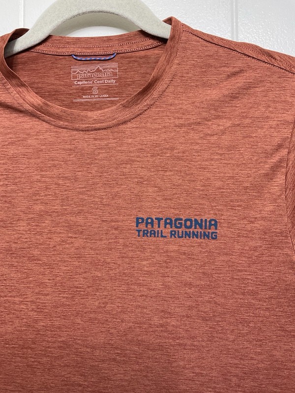 Patagonia Men's Rust Capilene Cool Daily Graphic Tree Trotter Shirt Small EUC gallery