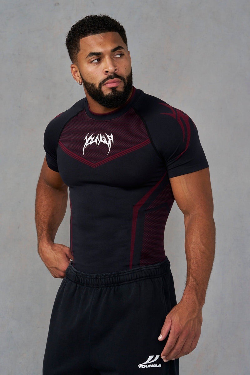 YOUNGLA (SOLD OUT) - 4065 - WARRIOR X COMPRESSION TEES - BLACK/RED - XXLARGE gallery