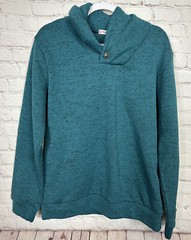 H2H Mens Casual Slim Fit Pullover Sweatshirt Sweater fleece lined, sz L, EUC