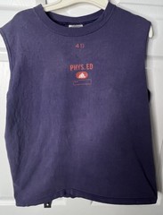 Adidas Phys Ed Sleeveless Shirt Medium Purple Basketball Tank Small Hole