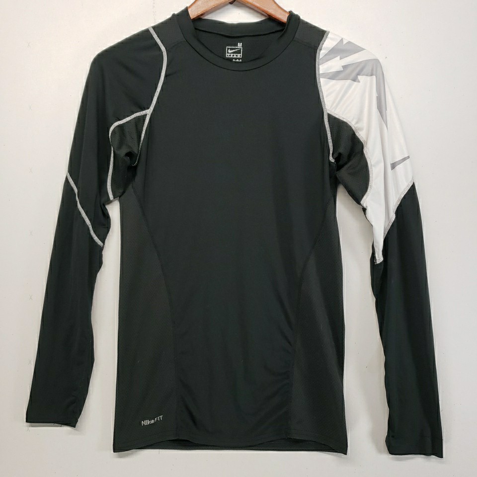 Nike Mens Pro Long Sleeve Compression Shirt Medium Black Grey White Camo Graphic gallery