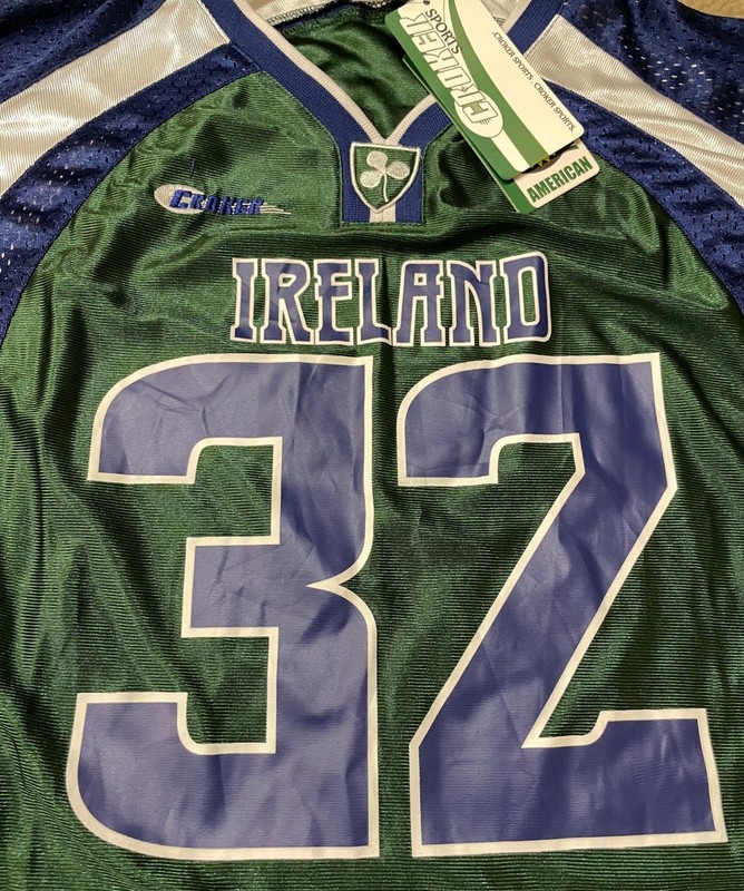 Croker Sports Ireland American Football Jersey Men's Large Green #32 NWT gallery