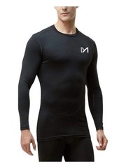 Mens Black Long Sleeve Compression Shirt Size Large