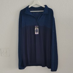 GapFit Active Half Zip Mock Neck Pullover Men’s XXL Navy Blue Stretch Layering