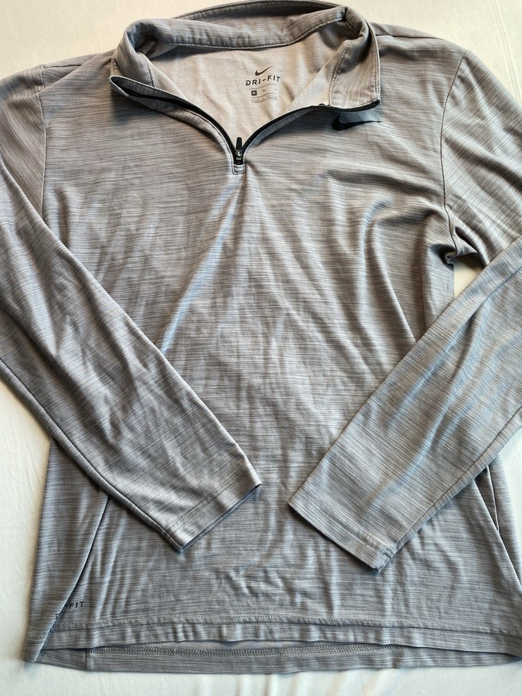 Nike Dri-Fit Quarter Zip Pullover Mens Medium Gray Long Sleeve 940177-027