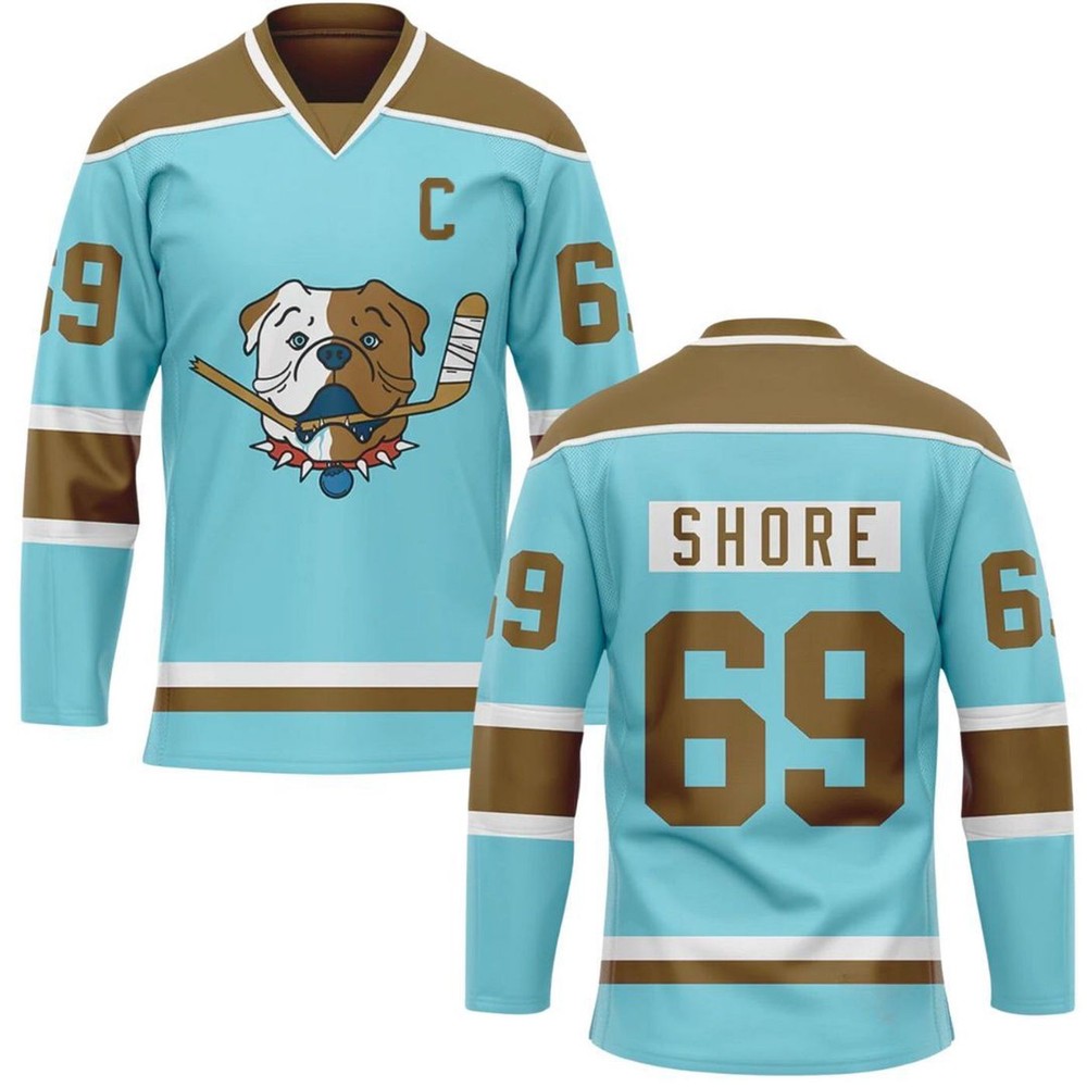 Fan Made TronX Bulldogs Blue Shore Fan Adult Hockey Jerseys S/5XL