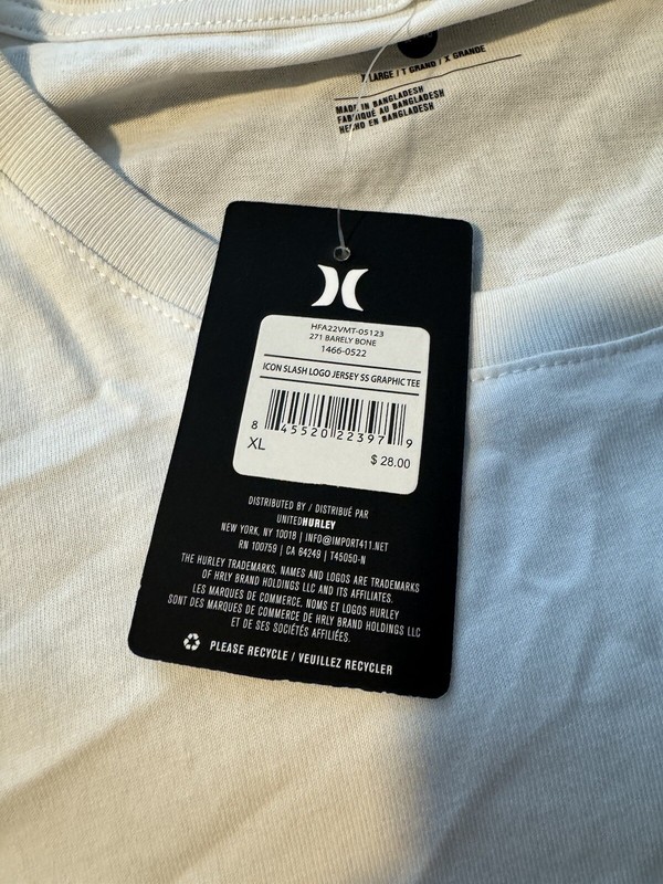 Hurley Performance Barely Bone Active T-Shirt Mens Size XL gallery