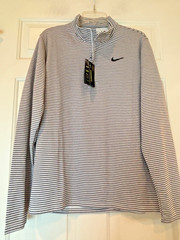Nike 1/4 Zip Shirt Dri Fit Quarter Zip Stripe Size Mens M NWT $75