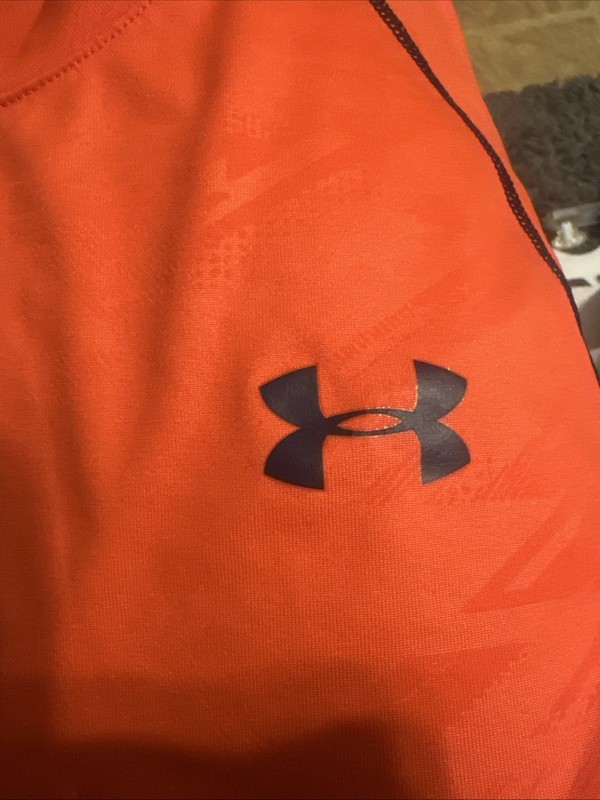 Under Armour Heat Gear Orange Shirt! Medium! gallery
