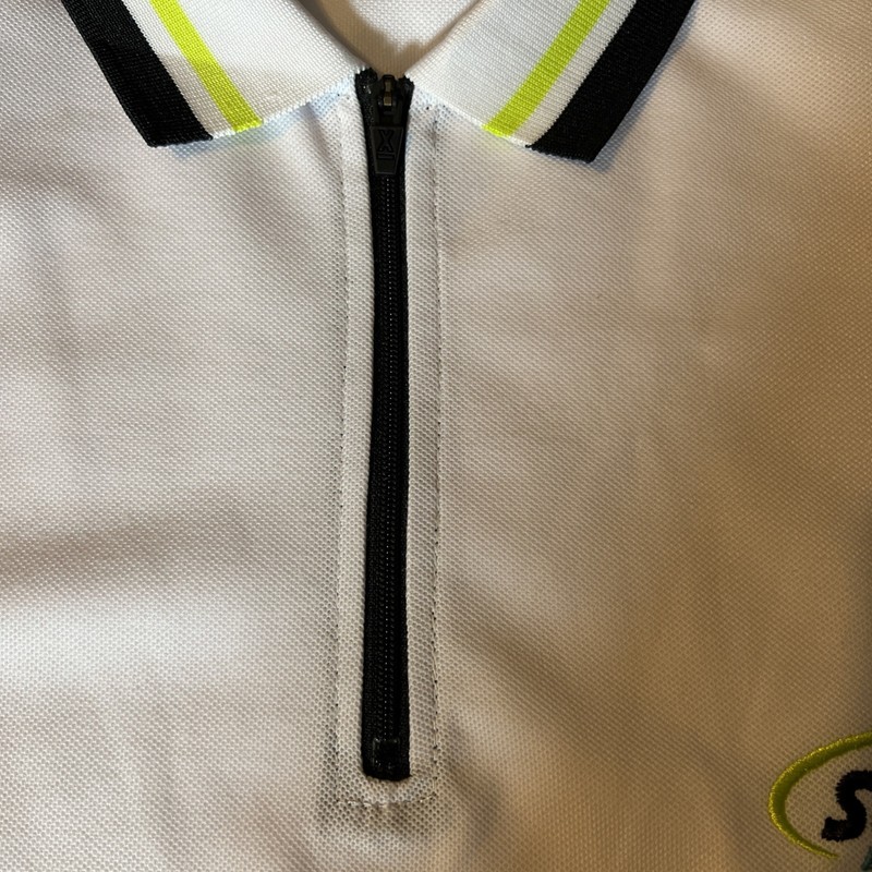 Streetx Athletics Men’s Xl Polo 1/4 Zip Retro White Blue Green Blk. gallery