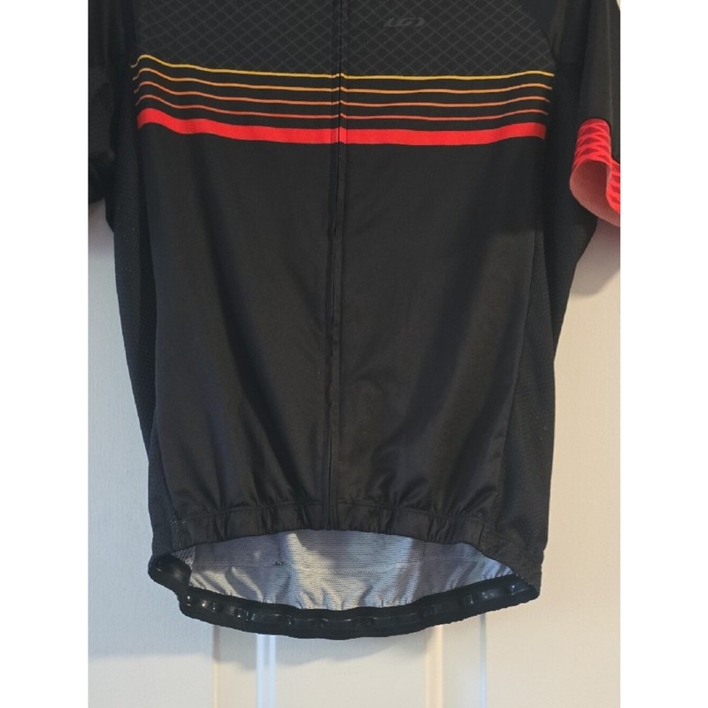Garneau Black Cycling Jersey with Red & Yellow Stripes gallery