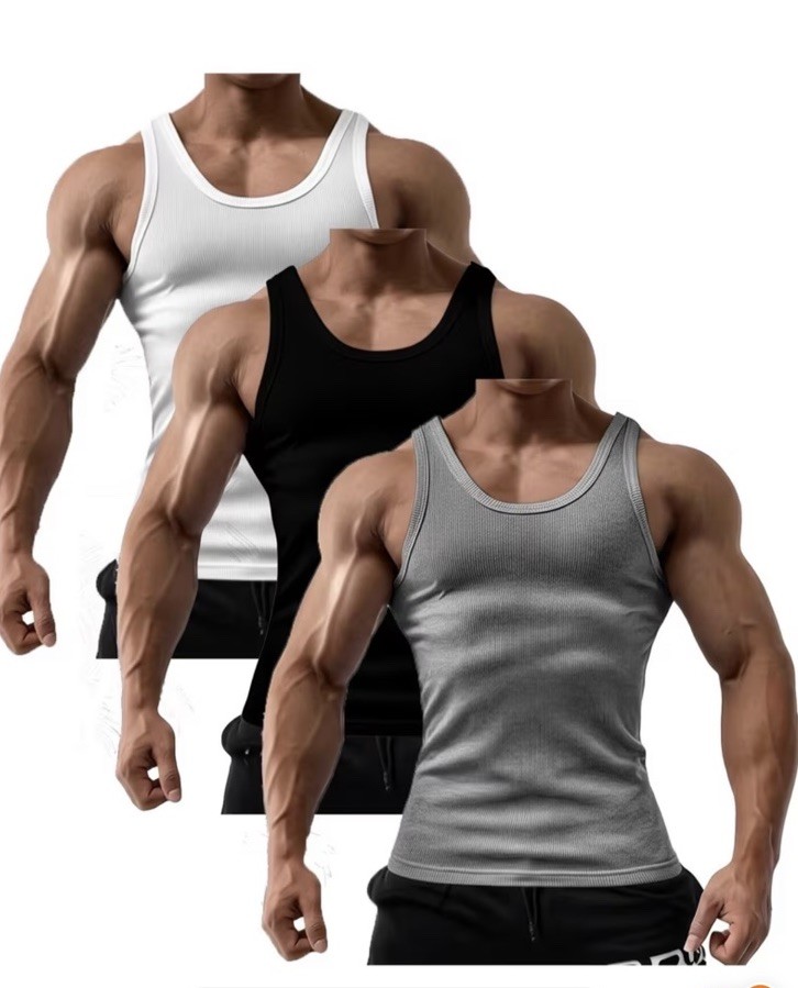 Men's Athletic Tank Tops Multipack White Black Gray Sleeveless S-3XL Lightweight gallery