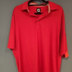 FootJoy Fj Polo Mens Large Cardinal Red Pro Dry Isle Golf Shirt Spandex Blend