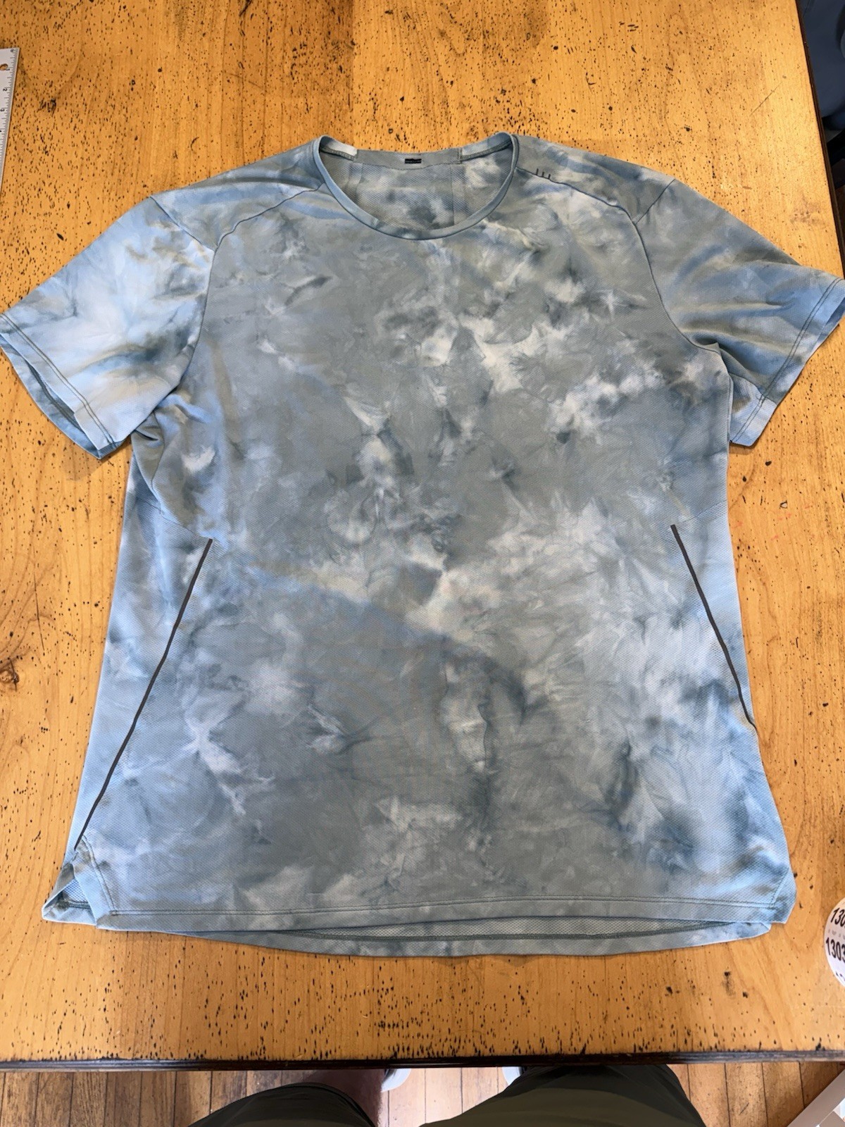 Lululemon Always Agile Mens Shirt L Short Sleeve Diamond Dye Asphalt Tie Print gallery