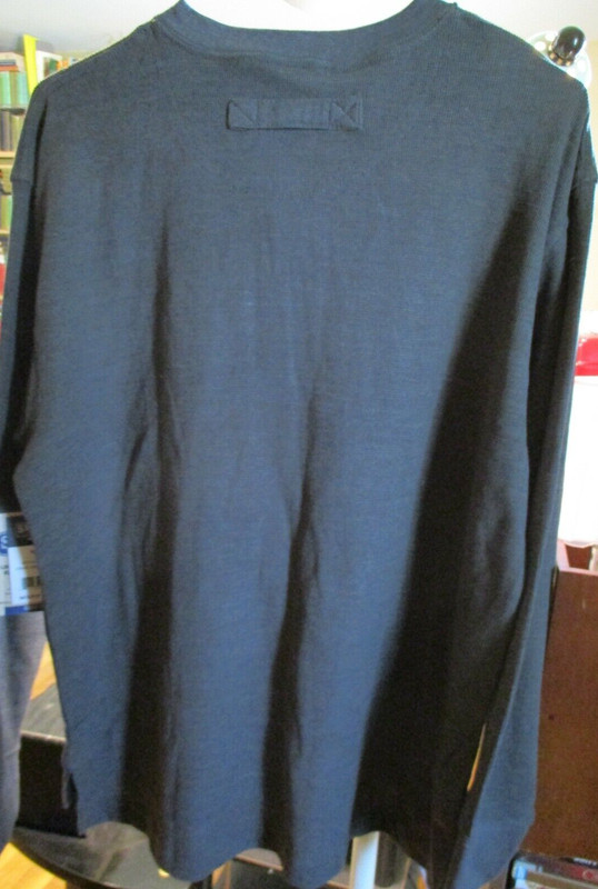 SMITHS Mens Charcoal Heather Long Tail Mini Thermal Knit Henley Pullover S4660LT gallery