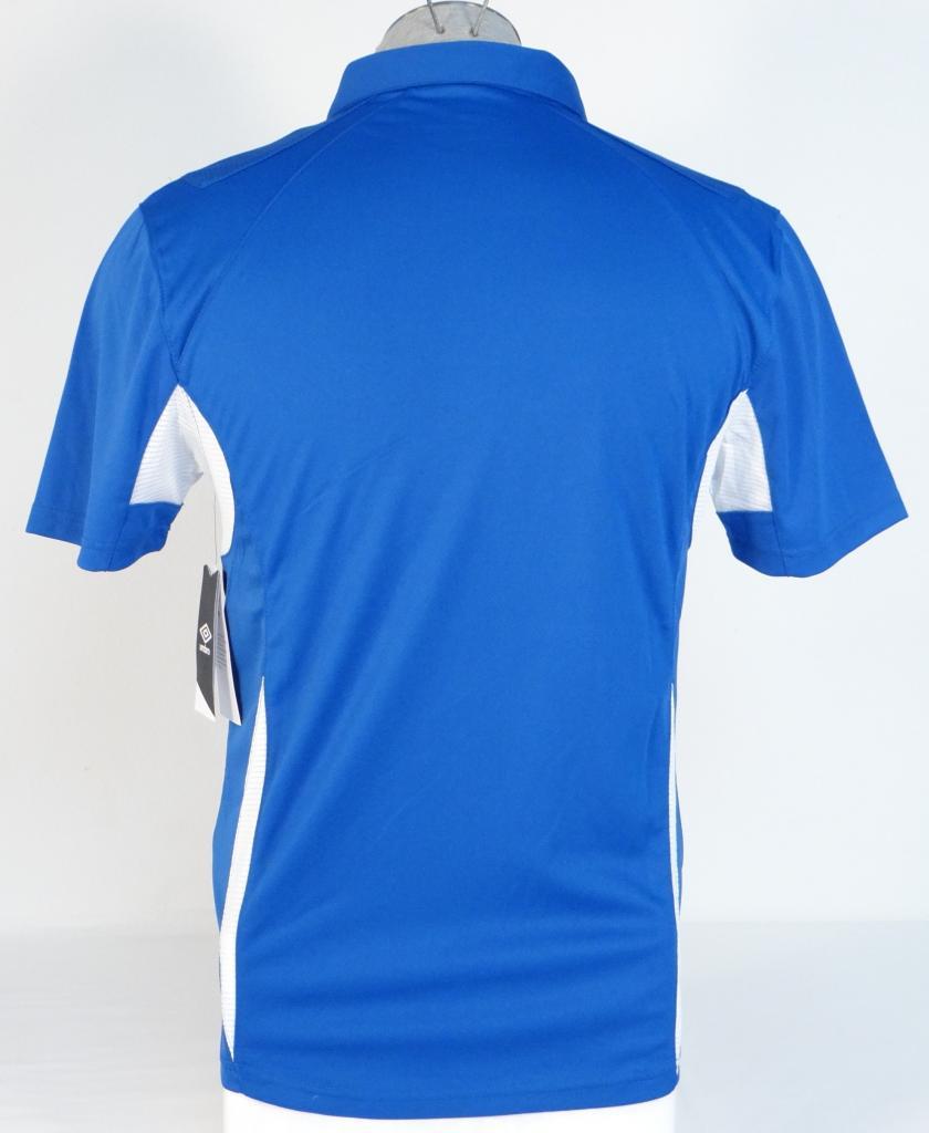 Umbro Moisture Wicking Italia Blue Short Sleeve Polo Shirt Mens NWT gallery