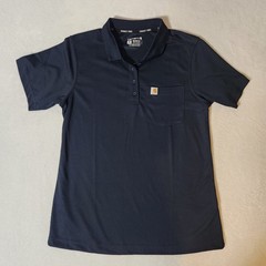 Carhart Force Women’s Navy Relaxed Fit Pocket Polo T-Shirt Blue Medium 8-10