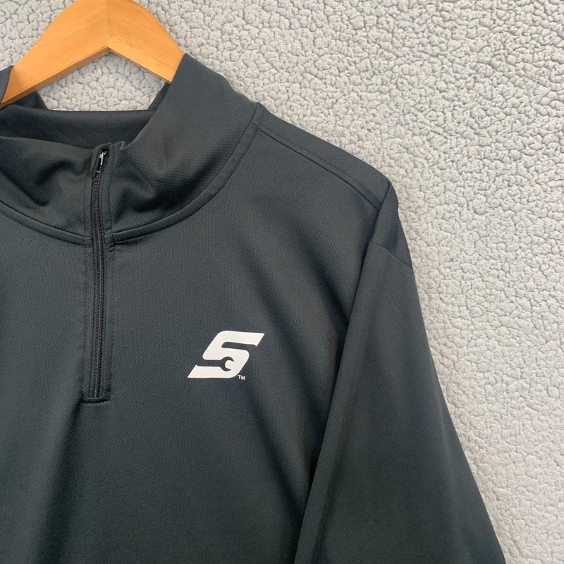 Snap On Pullover Mens XL Black 1/4 Zip Knit Casual Gym Workout Work * gallery