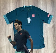 NWT : Roger Federer UNIQLO 2021 Qatar Open Henley Shirt size:S (JPN M) RF Polo