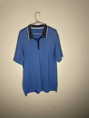 Adidas Golf ClimaCool Performance Stretch Mens XL Breathable Blue Polo Shirt