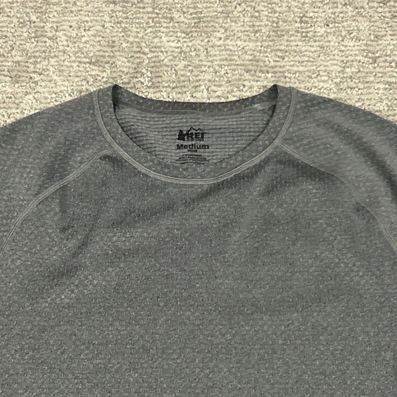 REI Co-op Shirt Mens Medium Gray LS Performance Base Layer Hiking Stretch gallery