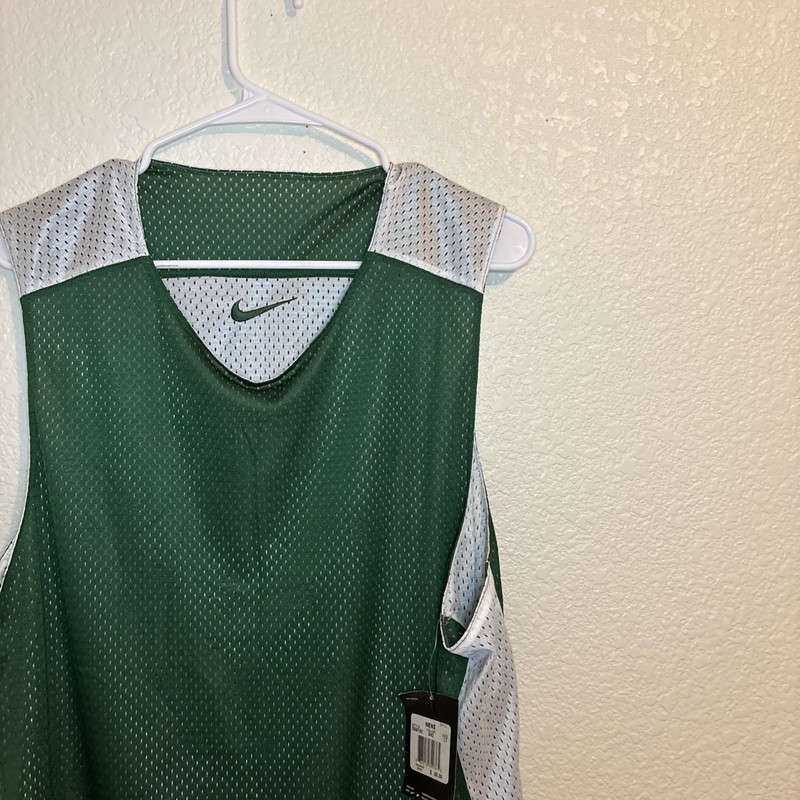 Vtg Nike Team Dri-Fit Reversible Basketball Jersey Green White Mens Tall LT gallery