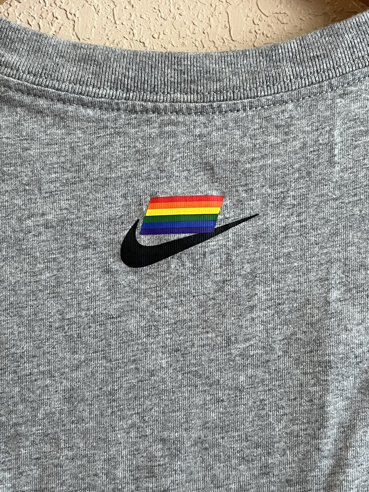 NIKE BETRUE HEATHER GREY MULTI COLOR T-SHIRT BE TRUE LGBTQ CZ0082 063 sz XL gallery