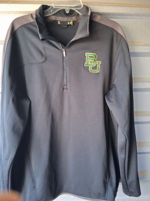 UNDER ARMOUR 1/4 Zip Pullover Men's XL Baylor Bears Loose Green Logo Basketball gallery
