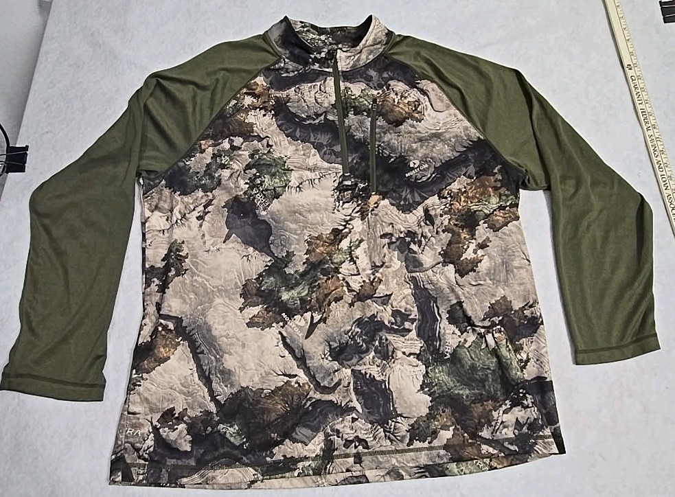 Habit Camo Quarter Zip 2XL Pullover Zip Pocket Lightweight Scent Blocker Hunting gallery