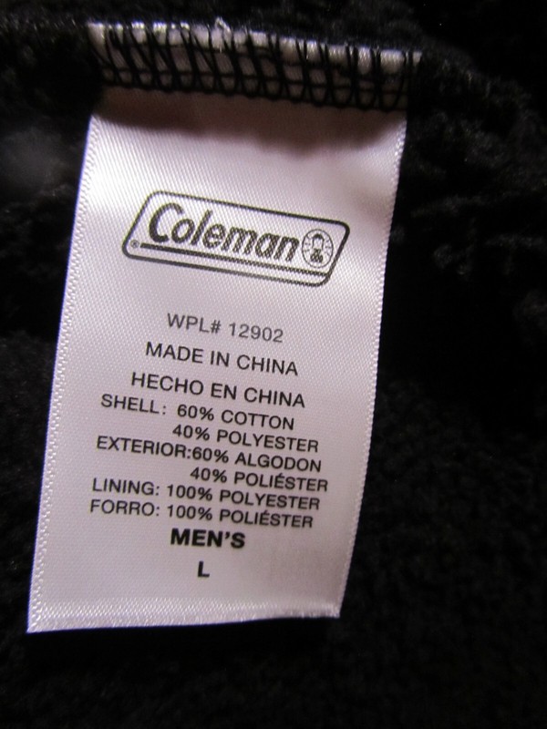 Coleman Mens Long-Sleeve Heavy Shirt, Camping, Black, Size L, EUC gallery