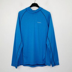 Simms Men’s Small Shirt Blue Solarflex Hoody Thumbhole Pullover Flaw NWT CK15