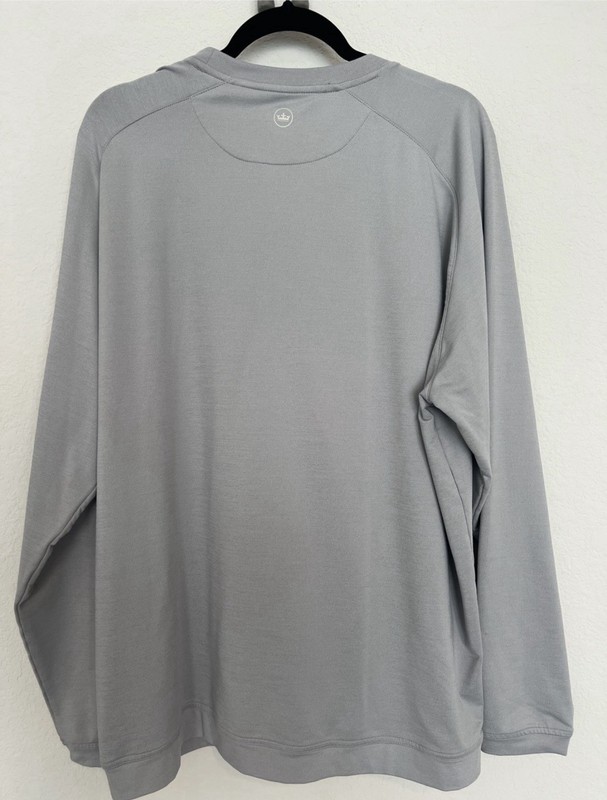 Peter Millar Performance Men's Crew Neck Long Sleeve Stretch Golf Tee Gray XXL gallery