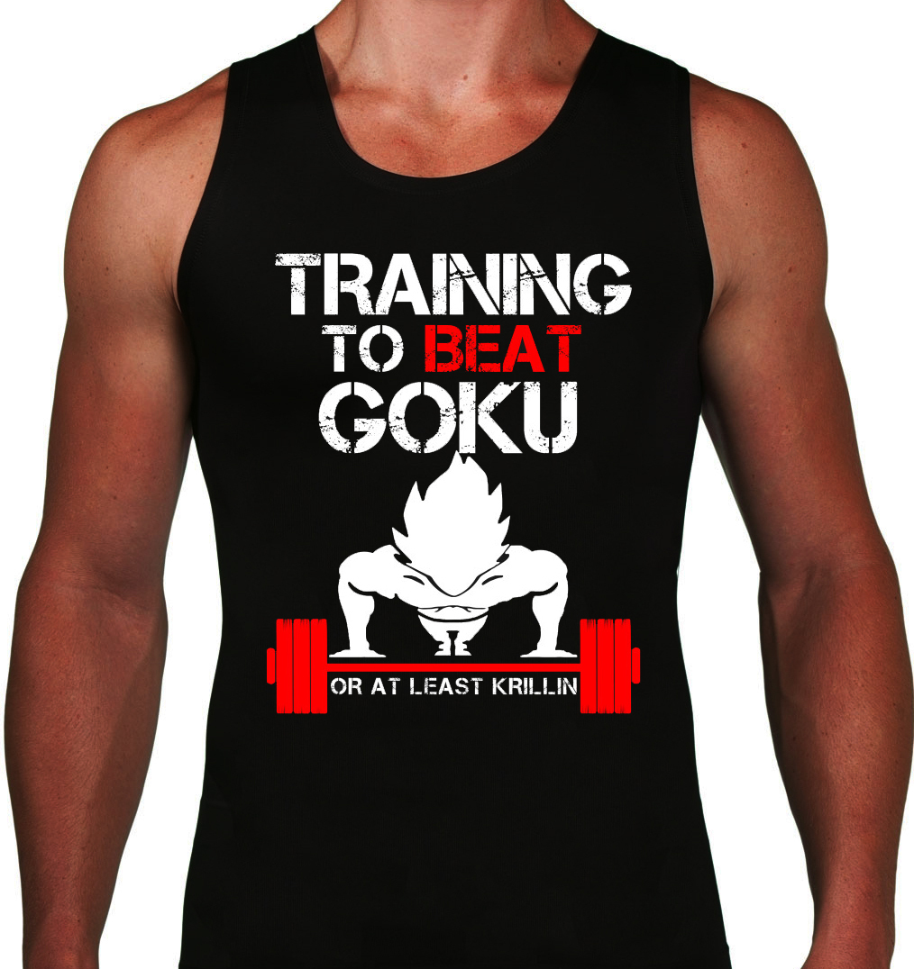 🔥 Training to Beat Goku or at least Krillin Men Tank top Workout Gym DBZ fans gallery