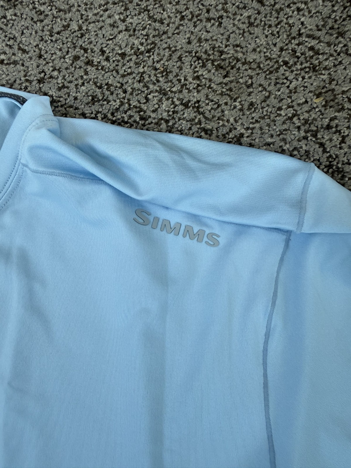 Simms Men’s Medium Blue SolarFlex UPF 50 Fishing Sun Shirt Long Sleeve gallery