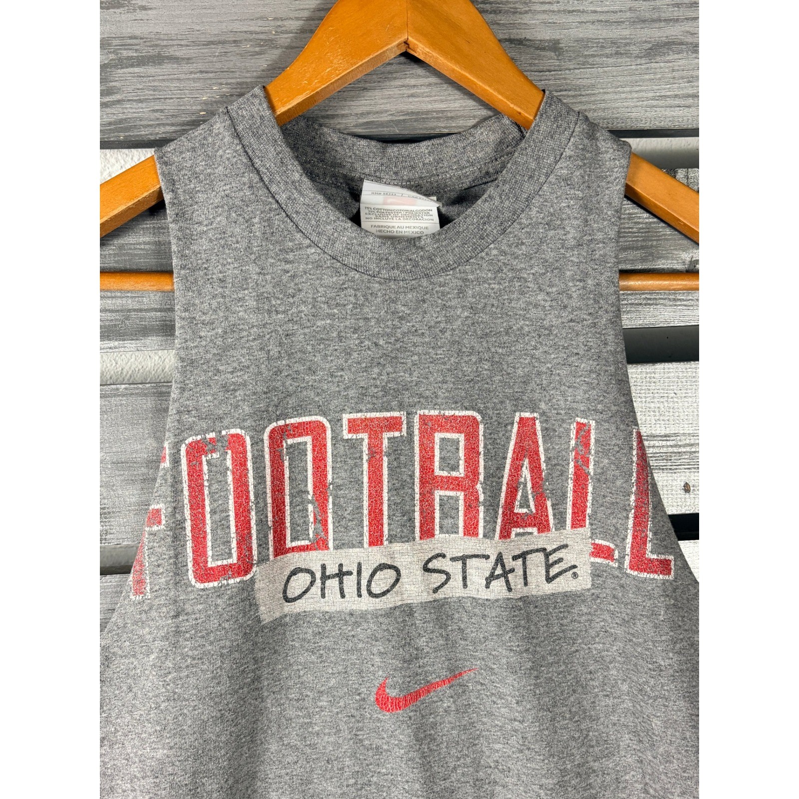 Nike Team Ohio State Buckeyes Football Muscle T Shirt Vintage Y2K Mens Small gallery