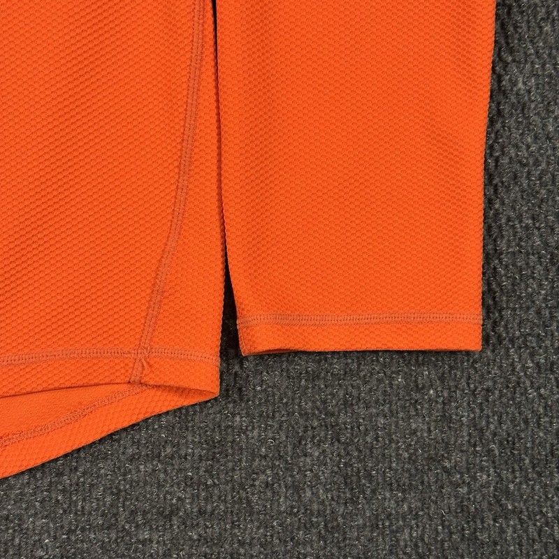 Saucony 1/4 Zip Pullover Mens L Orange Running Waffle Grid Performance Stretch gallery