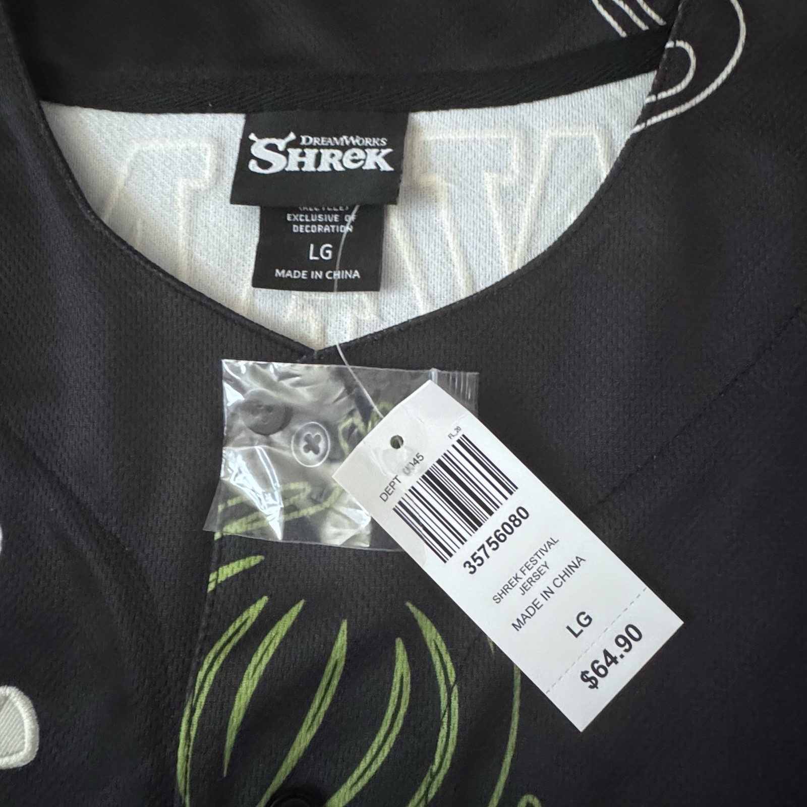 NWT Men’s DreamWorks Shrek Onions Allover Print Baseball Jersey (Size: Large) gallery