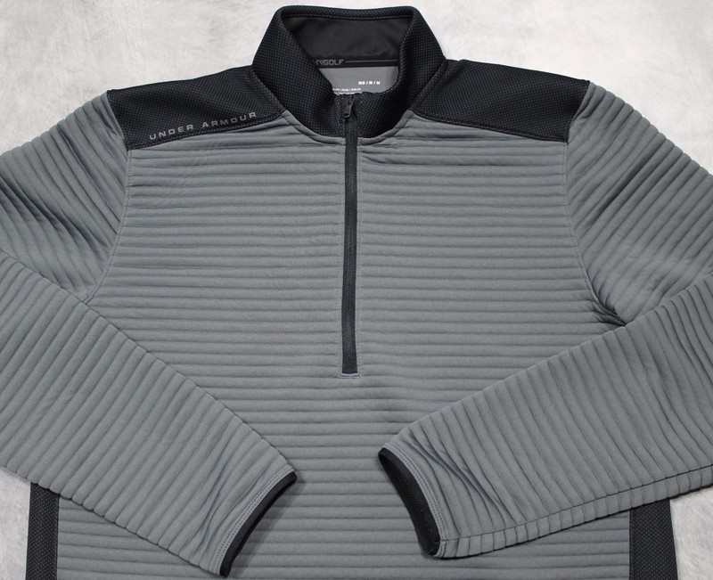 Under Armour Ribbed Pullover Mens M Gray ColdGear 1/4 Zip Long Sleeve Golf gallery