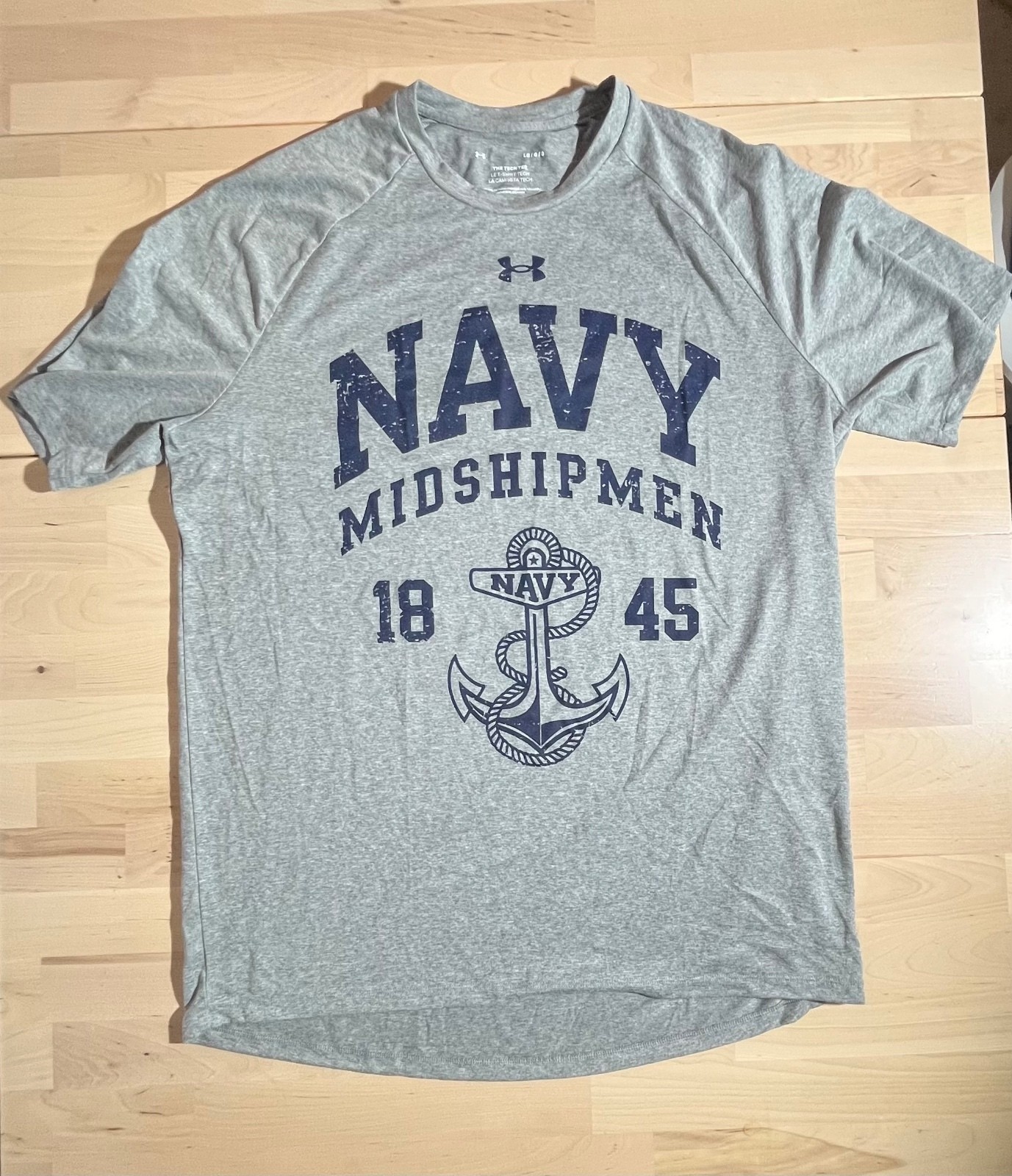 Under Armour Navy Midshipmen "The Tech Tee" Graphic T-Shirt - Grey (Large) gallery