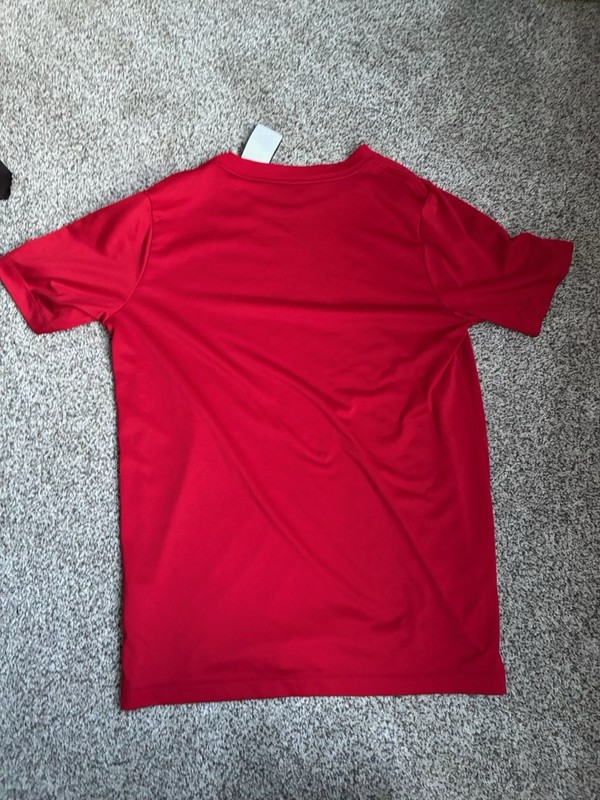 Nike Dri-FIT The Nike Tee Red Logo Polyester Crew Neck T-Shirt Men’s XL gallery