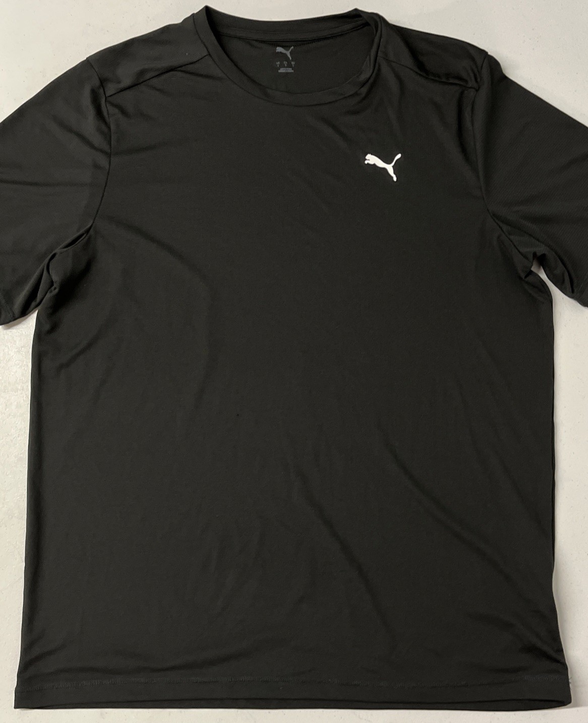PUMA Mens Lightweight Crew Neck Active Tee T-Shirt Short Sleeve Logo BLACK LARGE gallery