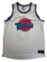 Tune Squad Men’s Medium Space Jam Basketball Jersey White Mesh Polyester Tank #0