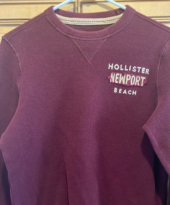 Hollister "Newport Beach" Men's Maroon 100% Cotton Thermal Shirt - Size M EUC gallery