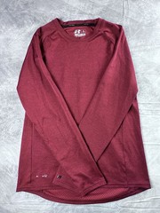 Russell Dri-Power 360 long-sleeve performance shirt maroon jacquard knit design