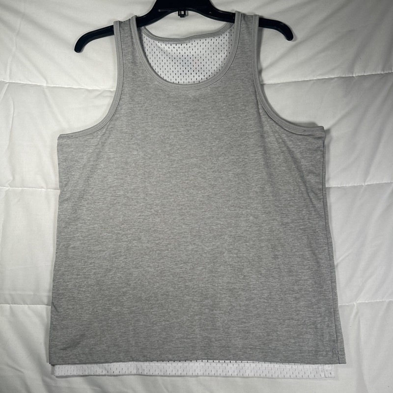 Champion Men's Reversible Mesh Tank Top Gray/White Men’s Medium SEE MEASUREMENTS gallery