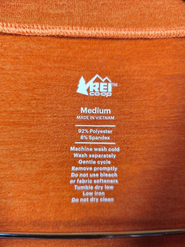 REI Coop Crew Neck Shirt Mens Medium Burnt Orange Base Layer Long Sleeve Outdoor gallery