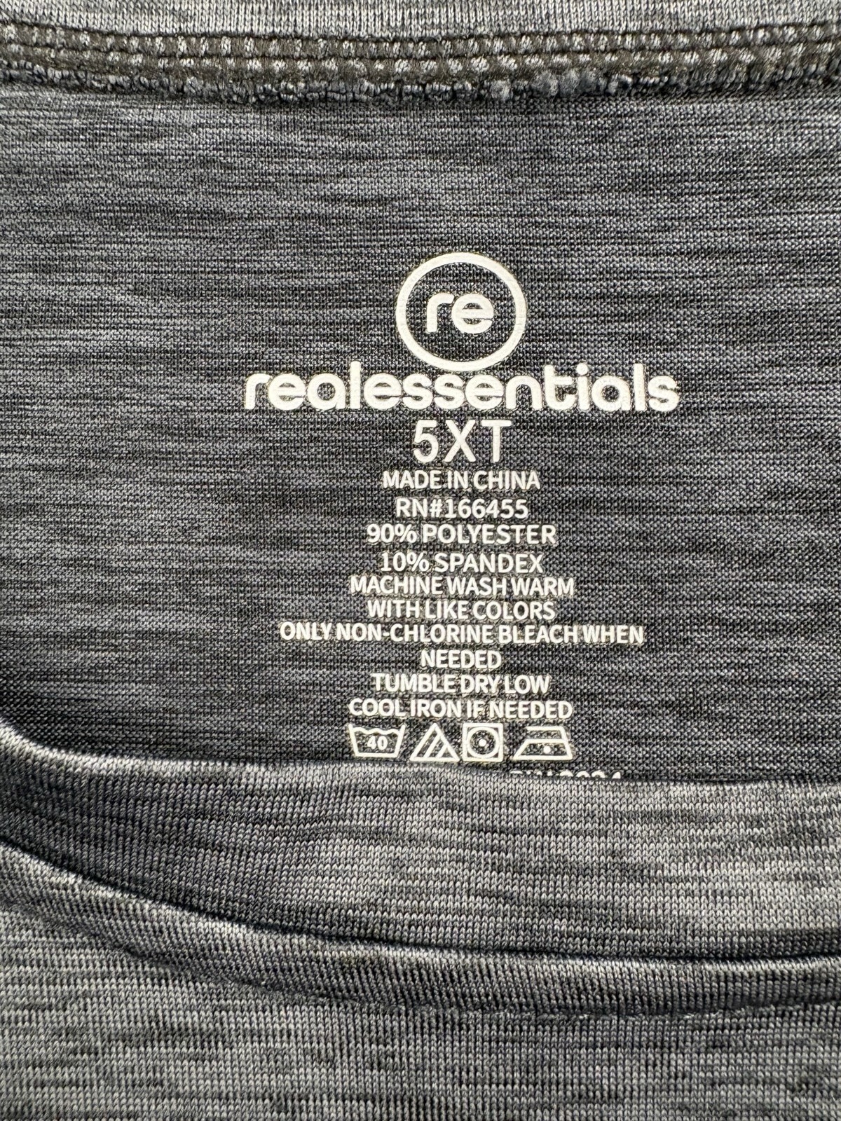Real Essentials Men's 5XT Gray Long Sleeve Crew Neck Active Stretch T-Shirt gallery