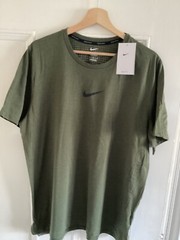 Nike Pro Shirt S Dri Fit Training Fitness Gym Cargo Khaki DR8772-326